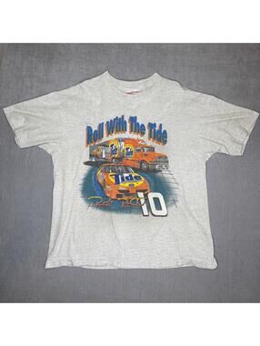Vintage 90s Tide Team Racing #10 Ricky Rudd Nascar T Shirt XL Single Stitch Back